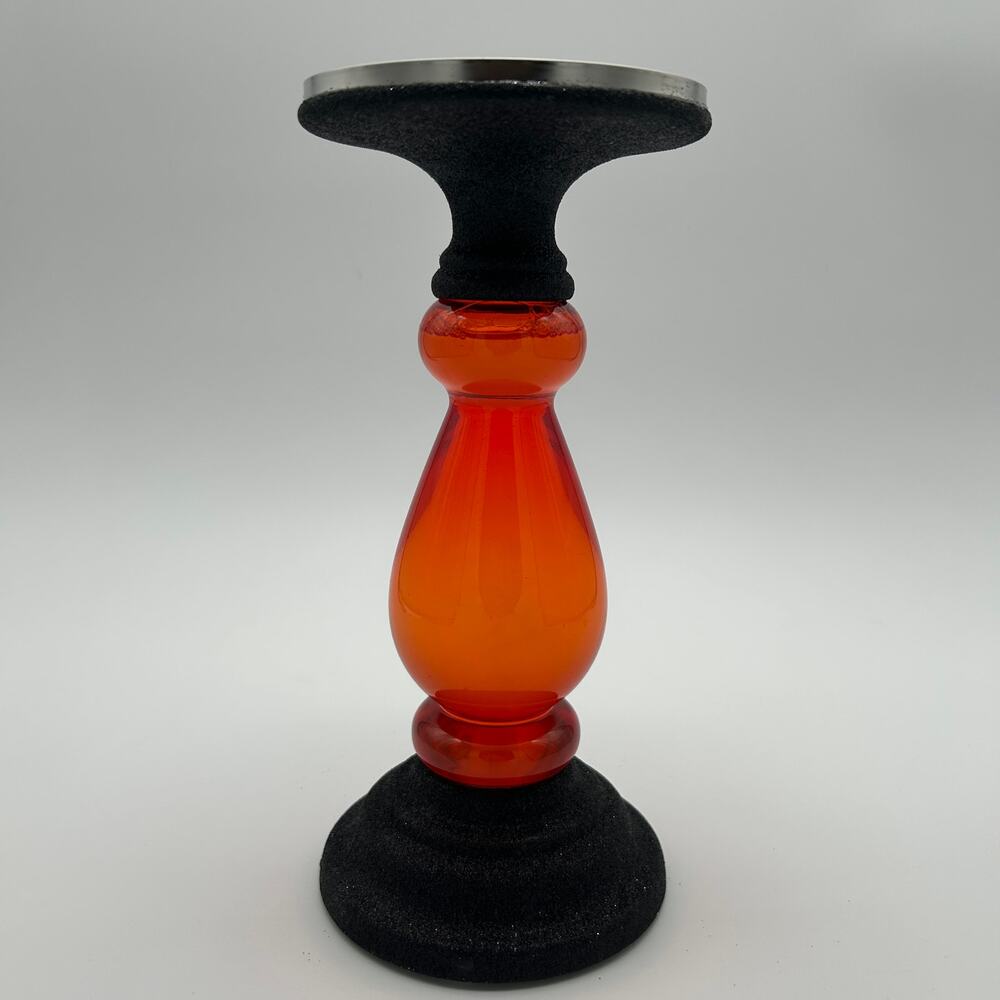 Bath & Body Works Orange Light Up 3-Wick Candle Holder Pedestal Halloween RARE